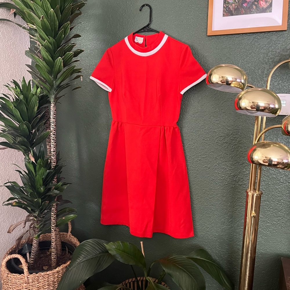 Vintage orange and white dress